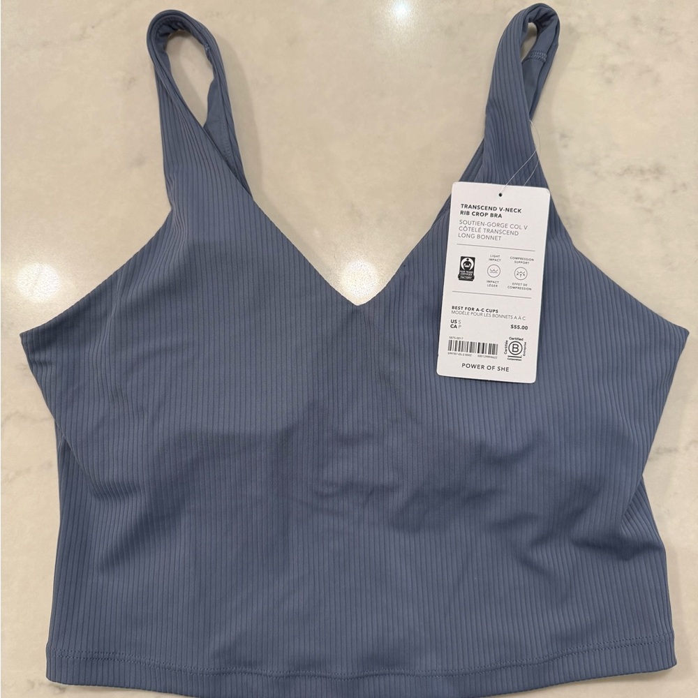 Athleta Blue Ribbed Tank Top